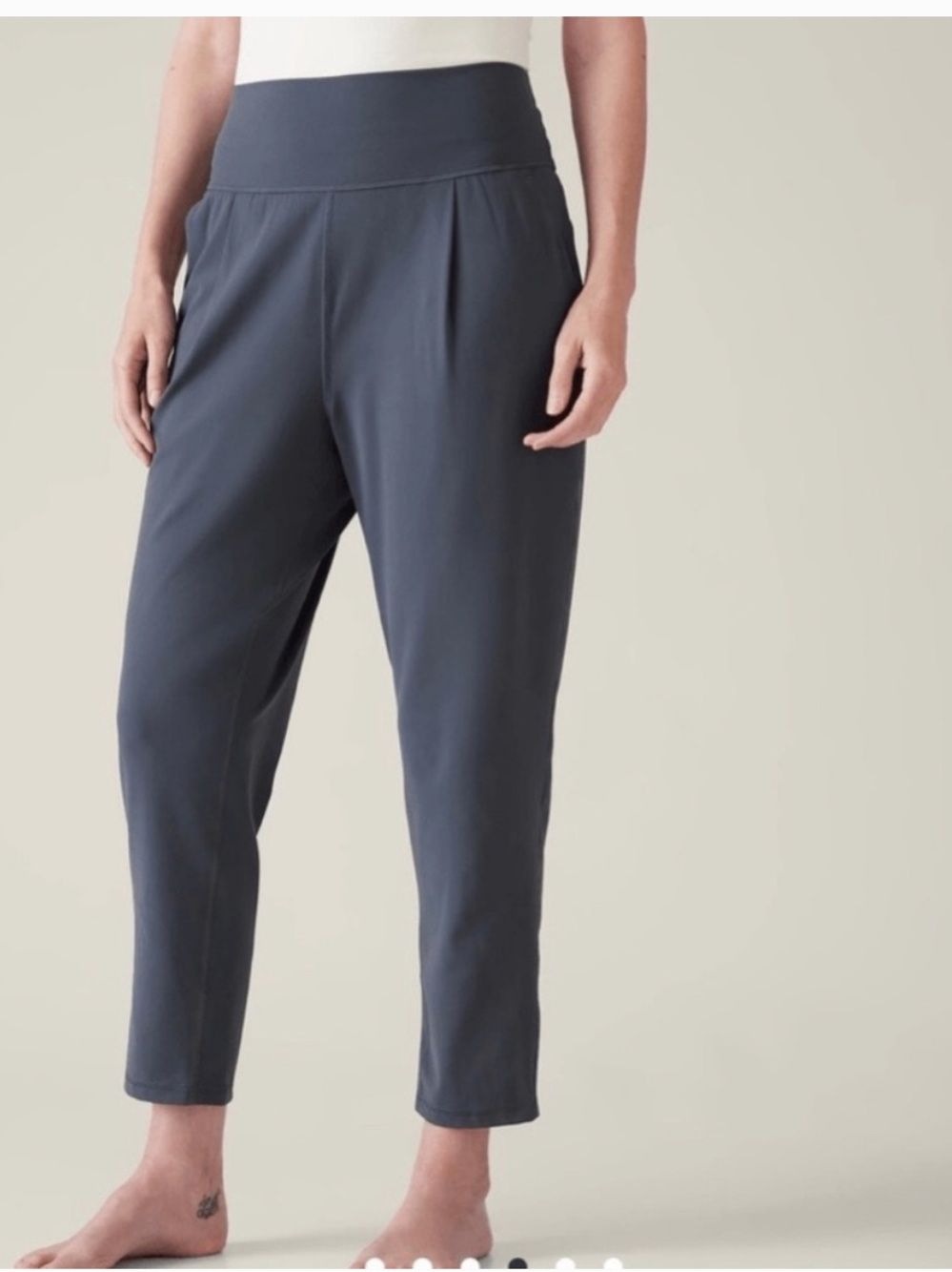 Athleta elation pant Slate-Blue High-Waist Cropped Tapered Pants size small